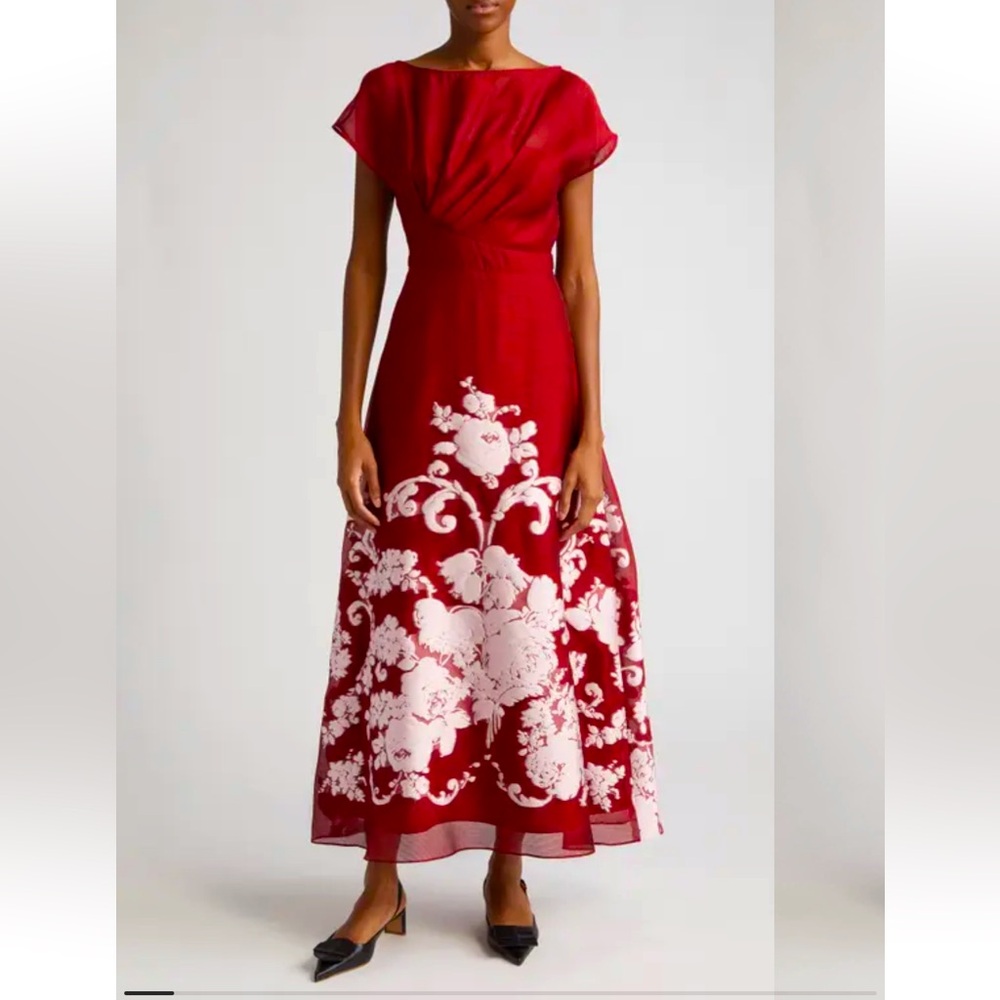 Lela Rose Evelyn Floral Embroidery dress
